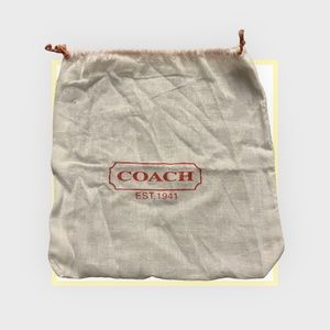 Coach Dust Bag‎ Small White with Red Lettering & Drawstring